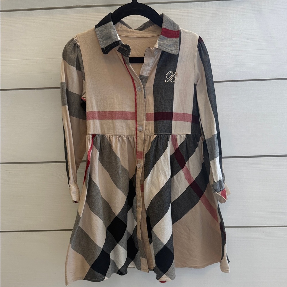 Plaid Button-Up Dress